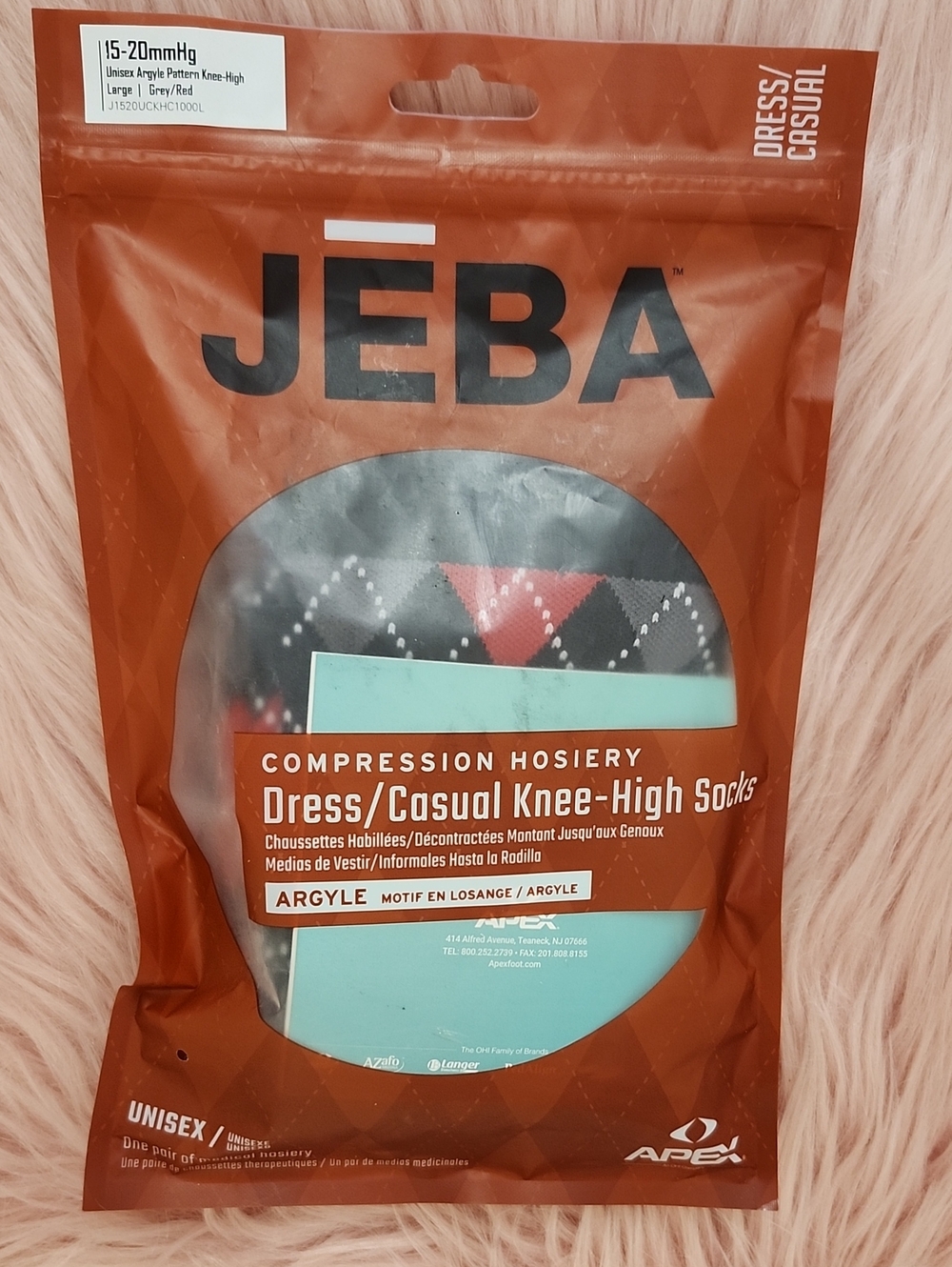 Brand New JEBA UNISEX DRESS/CASUAL KNEE-HI COMPRESSION SOCKS-L